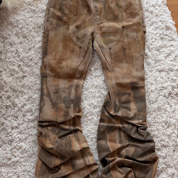 새상품 페인팅워싱 데님팬츠 