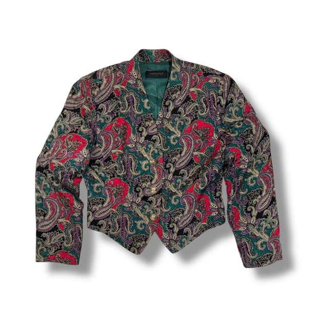 빈티지 우먼스 페이즐리 실크 자켓  
