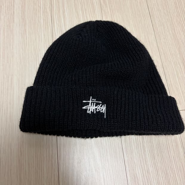 스투시 베이직 커브 블랙 비니