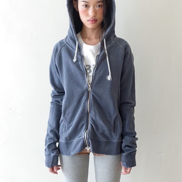 샵페어리 washed lily hoodie 후드집업