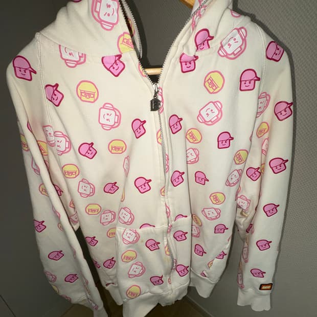 빈티지 뱅크 레고 딸기우유 핑크 후드집업