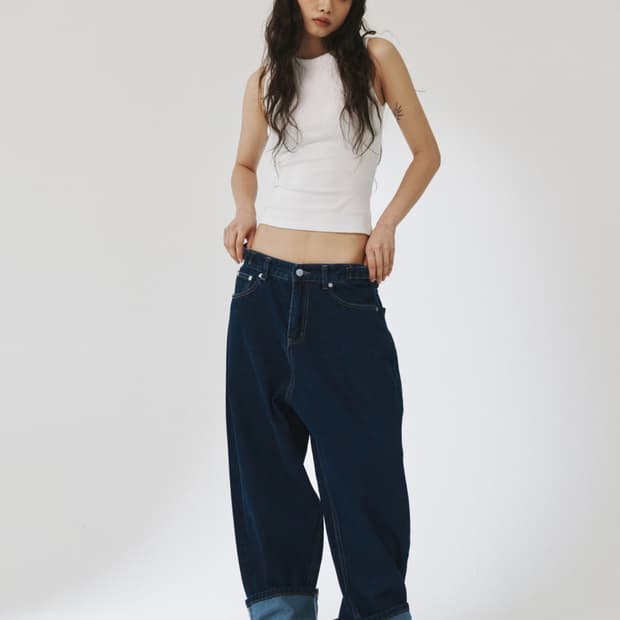 플리즈프로젝트 SIDE ADJUST BOYFIT DENIM, BLUE