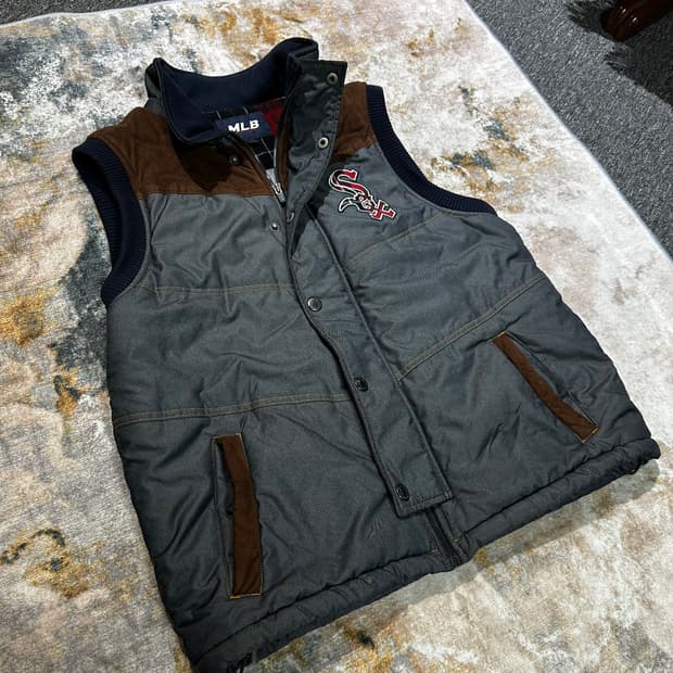 MLB 시카고 화이트삭스 스웨이드배색 패딩조끼