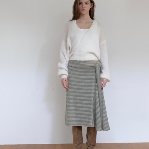 아수라 SOFT TIE SKIRT (KHAKI)