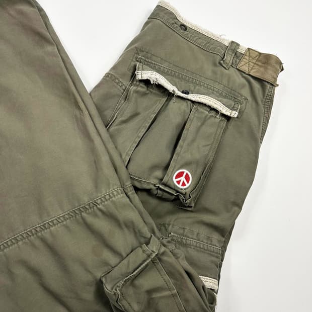 VTG 빈티지 카키 와이드 카고팬츠 (38인치)