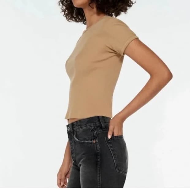 RE/DONE hanes 60s 리브 캡 슬리브 티셔츠 XS 리던헤인즈