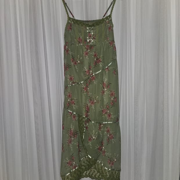 빈티지 로즈 그린가든 원피스 모리걸 히메갸루 페어리 그런지 니혼진