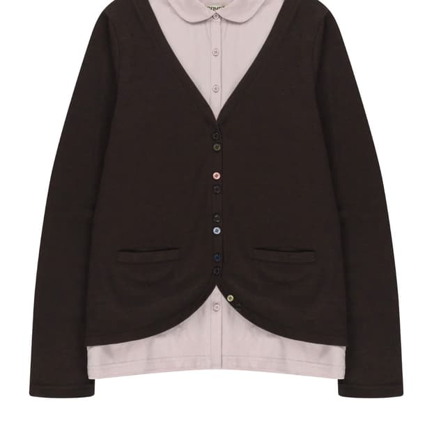 코이세이오 26ss 레이어드 셔츠 가디건 브라운 새상품 1사이즈