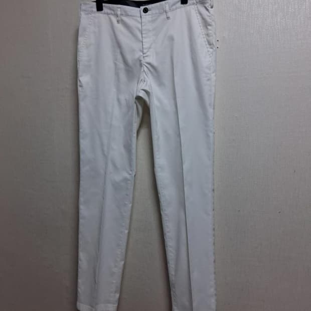 BLACK LABEL CRESTBRIDGE  남성 화이트 면팬츠 슬랙스 