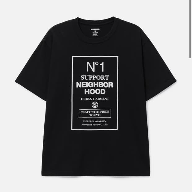 네이버후드 NEIGHBORHOOD No.1 블랙 반팔 티셔츠