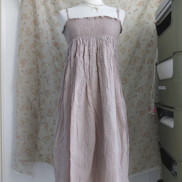 [일본빈티지] 빈티지 스모크 끈 롱 원피스