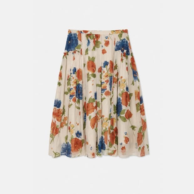LAURA ASHLEY 로라 애슐리 실크 플라워 스커트 (6460)