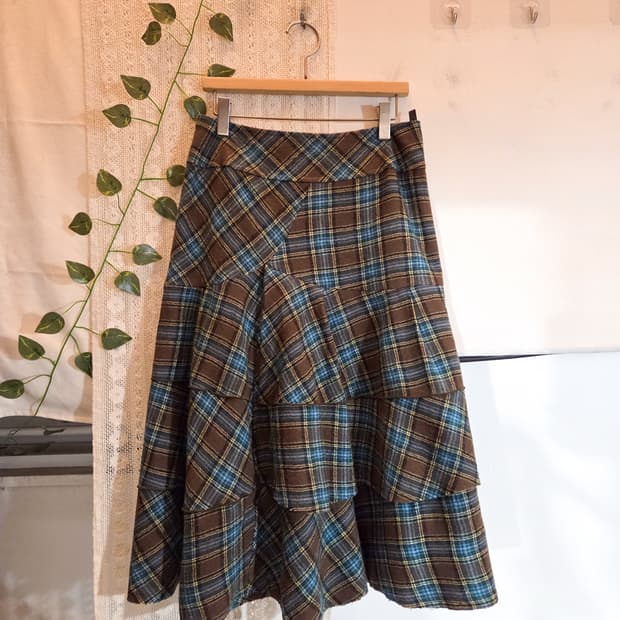 민트초코 울 스커트