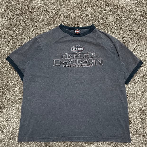 90s harley ringer tee 빈티지 할리 링거티