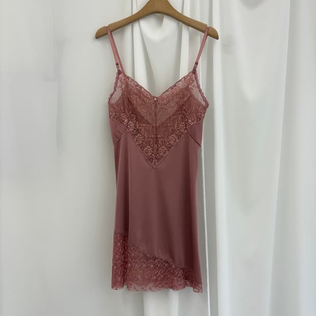 Fig Pink Lace Slip Dress