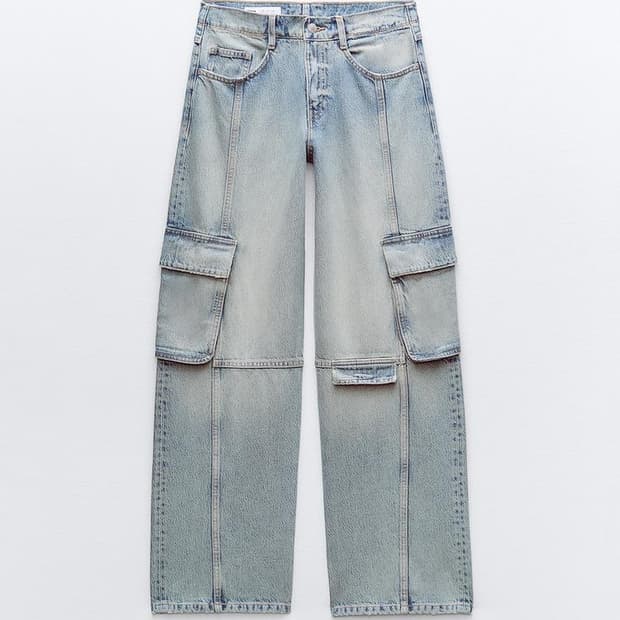 zara 자라 TRF 미드라이즈 카고팬츠