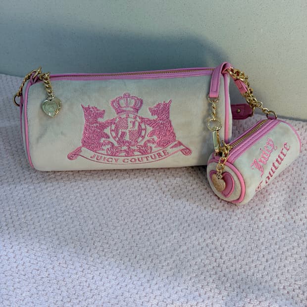 쥬시꾸뛰르 딸기라떼 테리독배럴백 베이비메탈클럽 베이비베어 빈티지