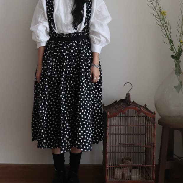 [Comme des Garcons] Dot Salopette Skirt