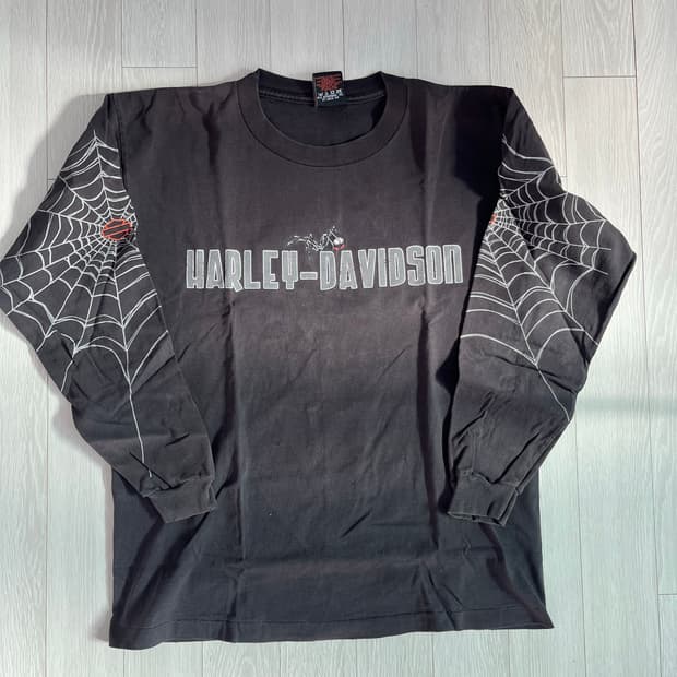 빈티지 할리데이비슨 스파이더웹 롱슬리브