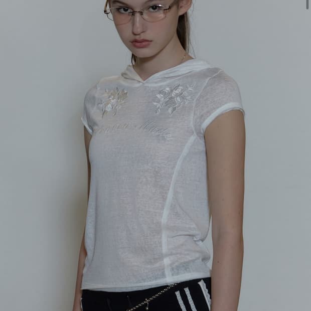 스컬프터 로즈 후디 반팔 티