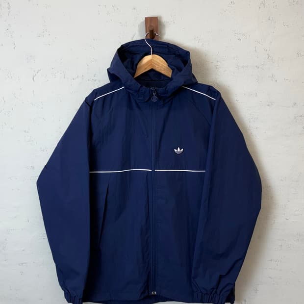 아디다스 쉘 후드 바람막이 네이비