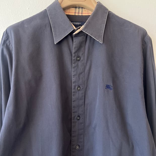 버버리 남성 블랙 긴팔셔츠 코튼셔츠