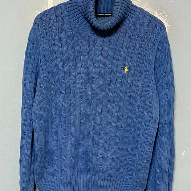 POLO 여자 목폴라 니트 꽈배기 겨울 캐주얼 L 100 77