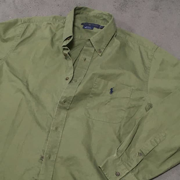 폴로 솔리드 카키 남방 셔츠