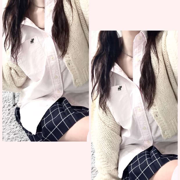 아베크롬비 순록 자수 뮤트핑크 셔츠