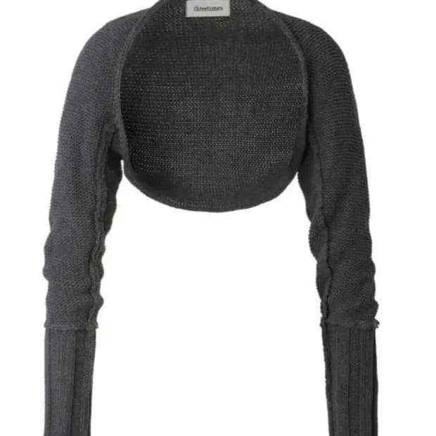 쓰리타임즈 코튼 볼레로 가디건 차콜