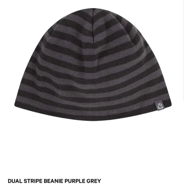 코이세이오 듀얼 스트라이프 비니 퍼플 그레이