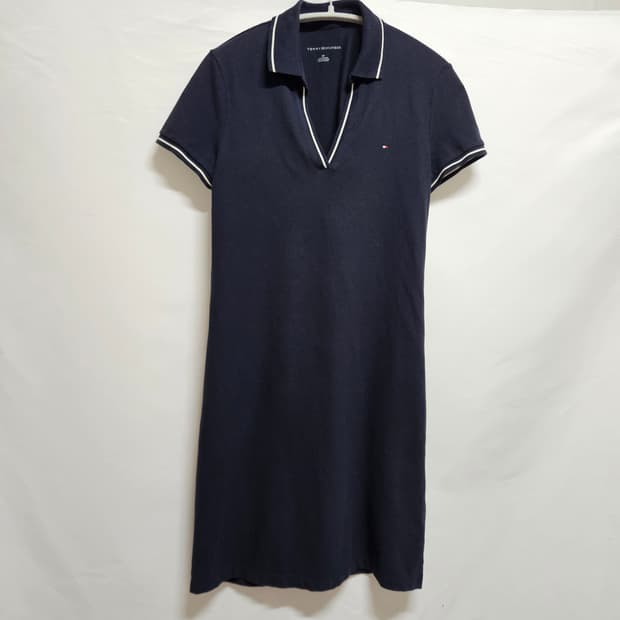 타미힐피거 오픈카라 미디 원피스 S