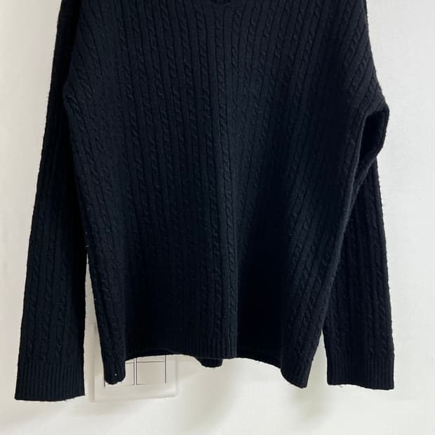 꽈배기 니트 상하의 세트 블랙