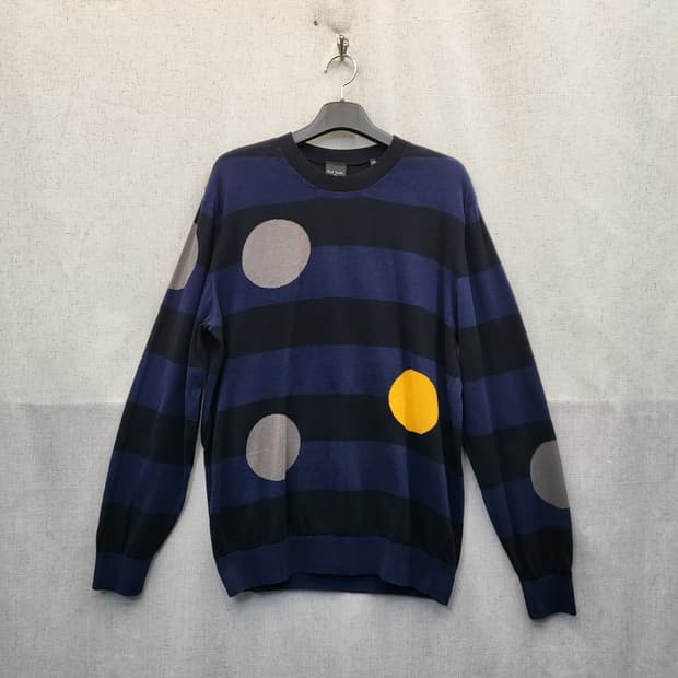 폴스미스 스트라이프 도트 패턴 니트