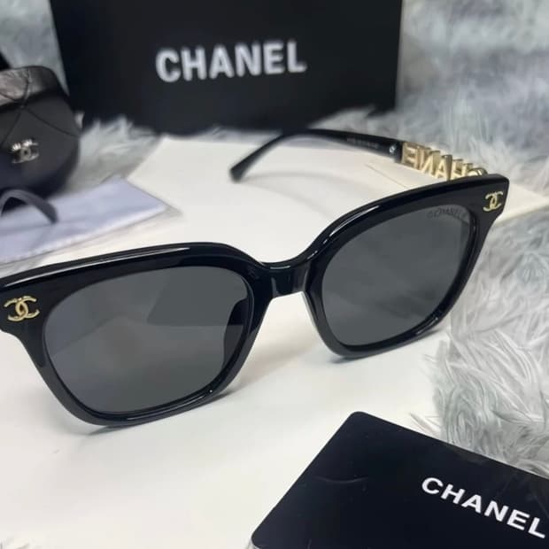 샤넬 이니셜 스톤장식 선글라스 블랙 풀박스
