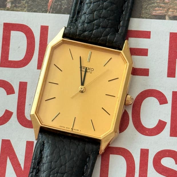 Seiko 세이코 쿼츠 스퀘어 골드 옥타곤 1984
