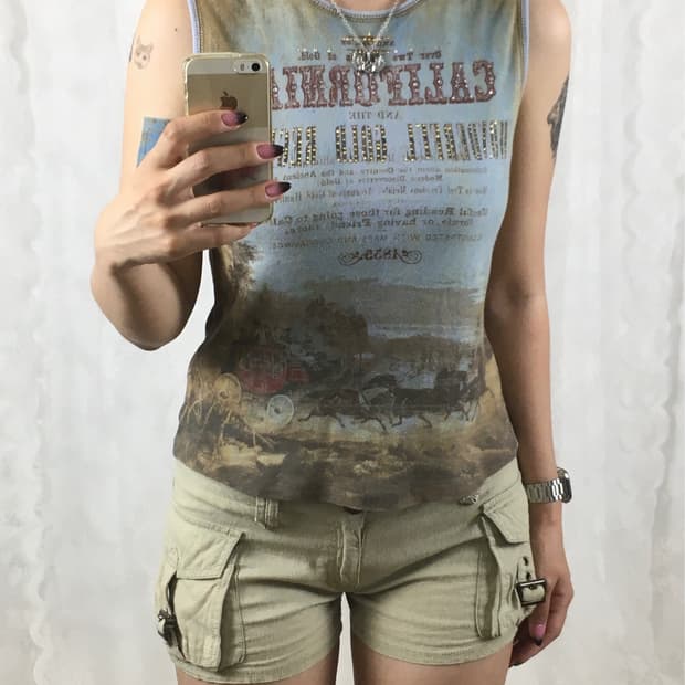 SKINNY MINNIE graphic sleeveless top