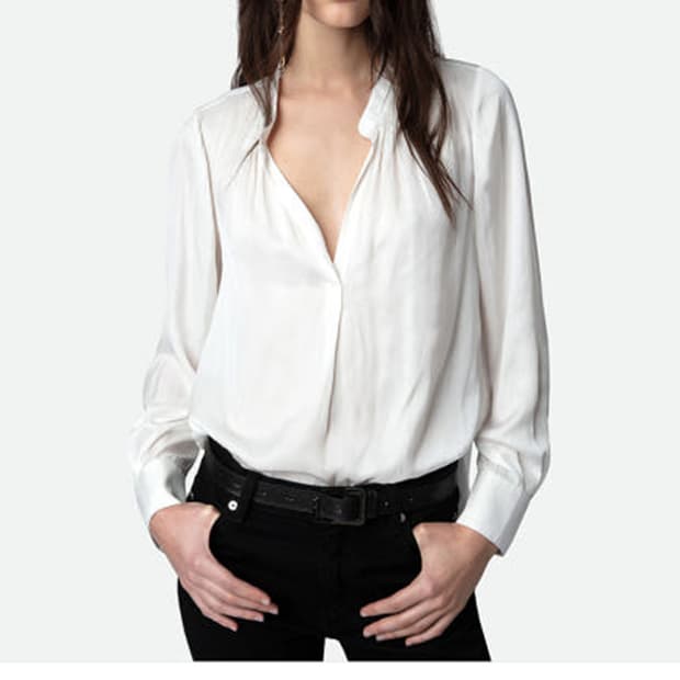 정품 쟈딕앤볼테르 새틴 긴팔 블라우스 여성 L 봄 가을 사랑봉봉