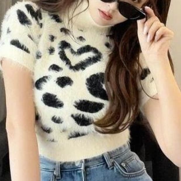 앙고라 크롭 니트 y2k 장원영