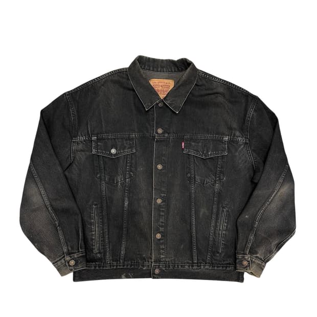 리바이스 90s 70748 빈티지 워시드 흑청자켓(105)