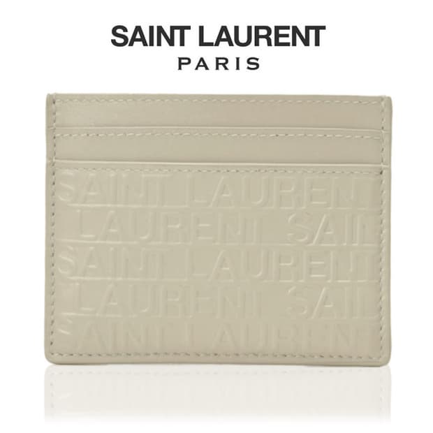 [정품] SAINT LAURENT 생로랑 로고 엠보스드 소가죽 카드지갑