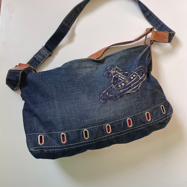 90s 비비안웨스트우드 데님 크로스백