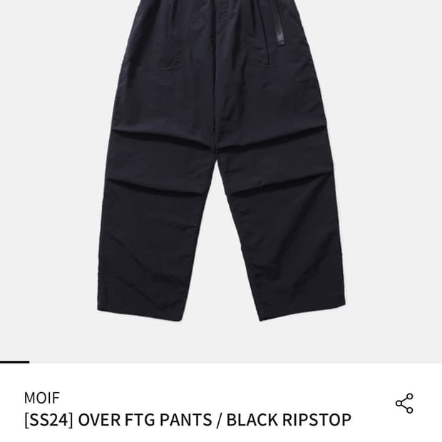 모이프 [SS24]OVER FTG PANTS / BLACK 3사이즈