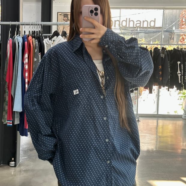 캘빈클라인 도트 긴팔셔츠