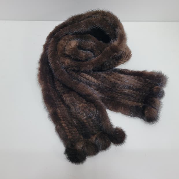 찰스쥬르당 천연 밍크 머플러 / 총장 165 브라운
