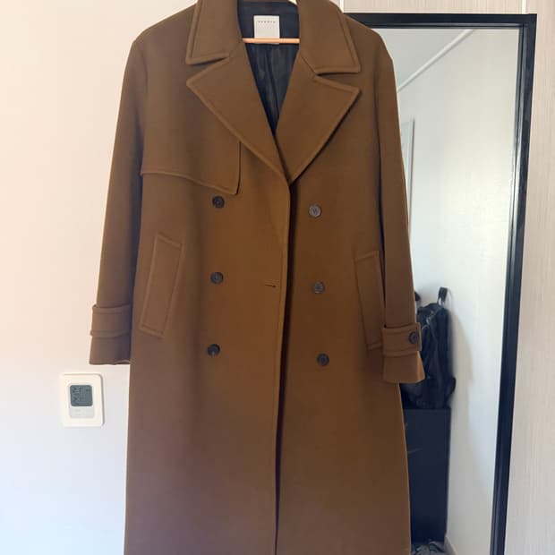 산드로 브라운 더블 코트 L (105)