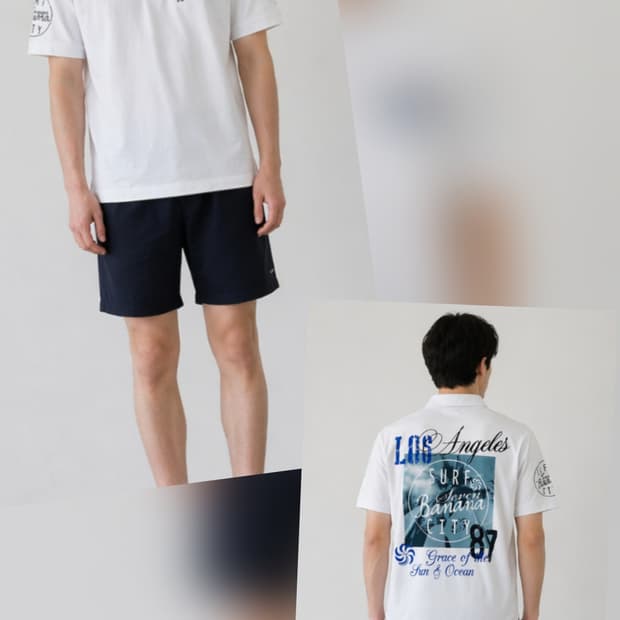[S] Banana Seven L.A. 서프 그래픽 폴로 셔츠