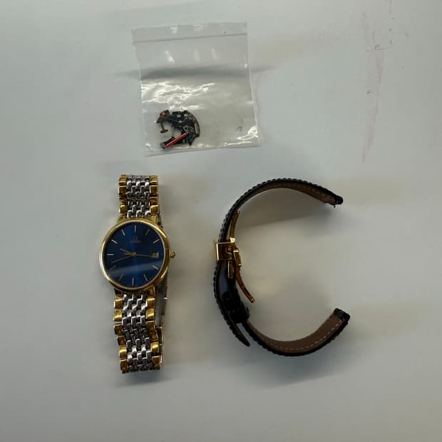 오메가 드빌 남성 시계 커스텀 청판 