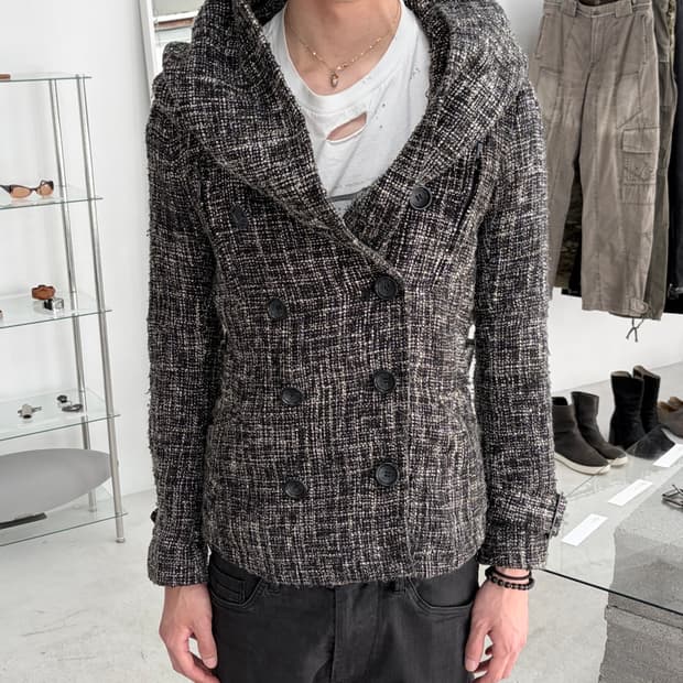 버팔로밥스 트위드 더블 후드 자켓
