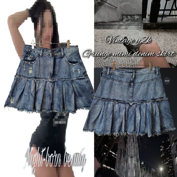 Vintage y2k Grunge mimi denim skirt